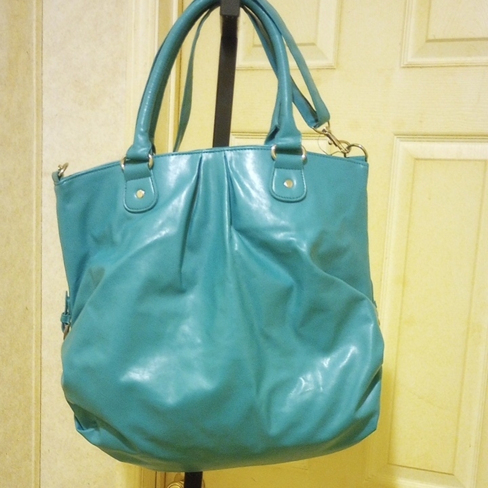 Source Unknown Blue Tote Bag With Contemporary Design